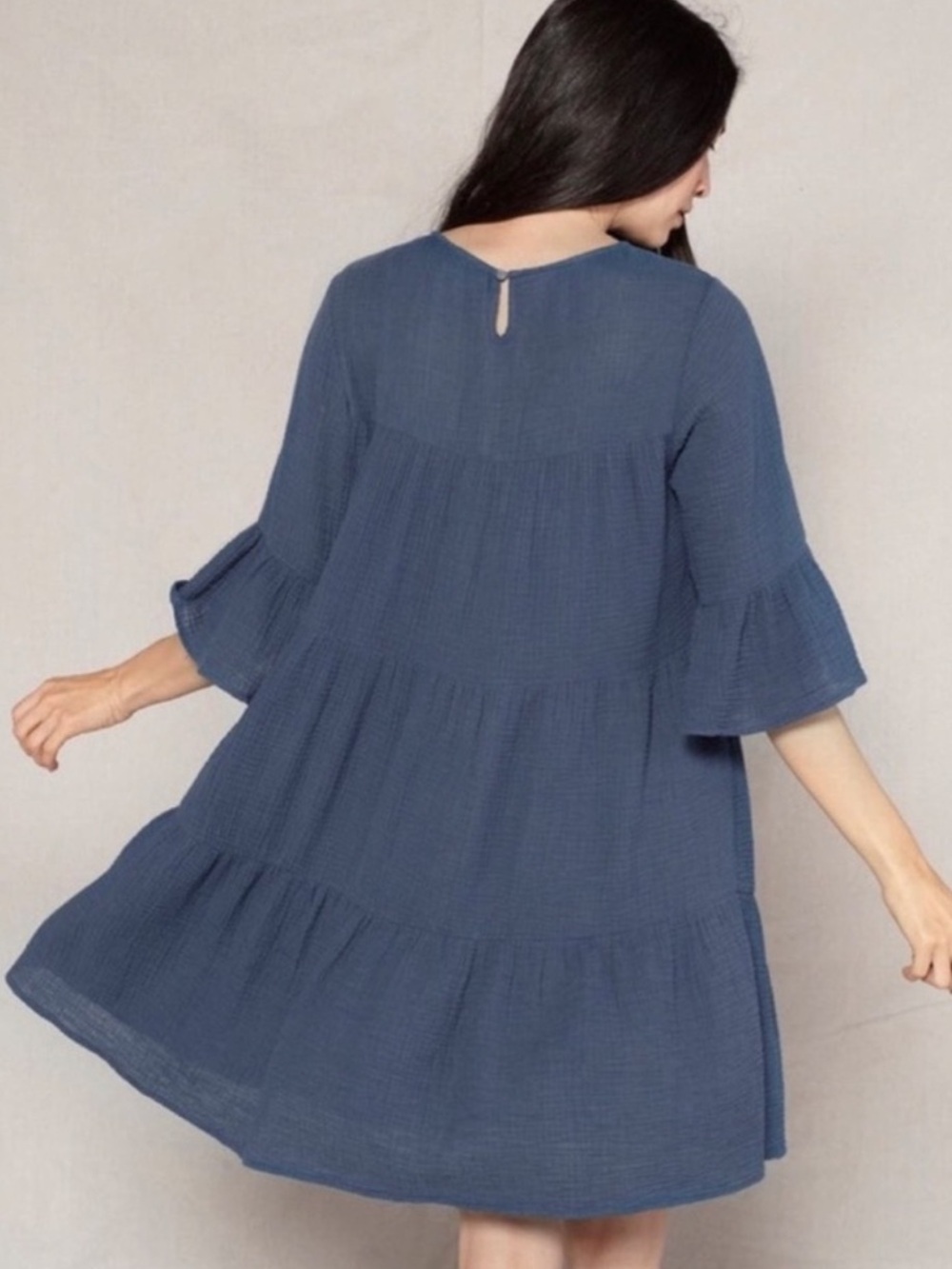 OuterKnown Currents Gauze Bell Sleeve Shift Dress Size S